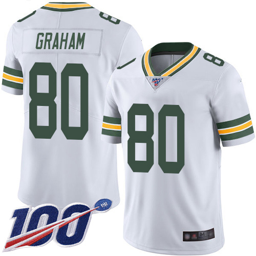 Green Bay Packers Limited White Men 80 Graham Jimmy Road Jersey Nike NFL 100th Season Vapor Untouchable